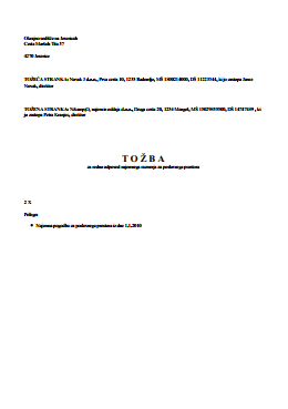 Tožba za redno odpoved najemnega razmerja za poslovni prostor - Redno lahko odpove najemno razmerje katerakoli od strank, mora pa ga odpovedati sodno.
S tem e-obrazcem izdelate dokument, s katerim najemnik poslovnega prostora poda tožbo za sodno odpoved najemne pogodbe.

Za poslovno stavbo se šteje stavba, ki je namenjena za poslovne dejavnosti in se v ta namen pretežno tudi uporablja.

Za poslovni prostor se šteje eden ali več prostorov, namenjenih za poslovno dejavnost, ki so praviloma gradbena celota in imajo poseben glavni vhod.POZOR!!! Odpoved, ki jo pripravite preko tega e-obrazca je veljavna le, če je bilo najemno razmerje sklenjeno pred 19. junijem 2021. 


V kolikor je bilo najemno razmerje sklenjeno po tem datumu, morate za enostransko odpoved najemnega razmerja vložiti dokument, ki ga pripravite preko e-obrazca: Odpoved najema za poslovni prostor.